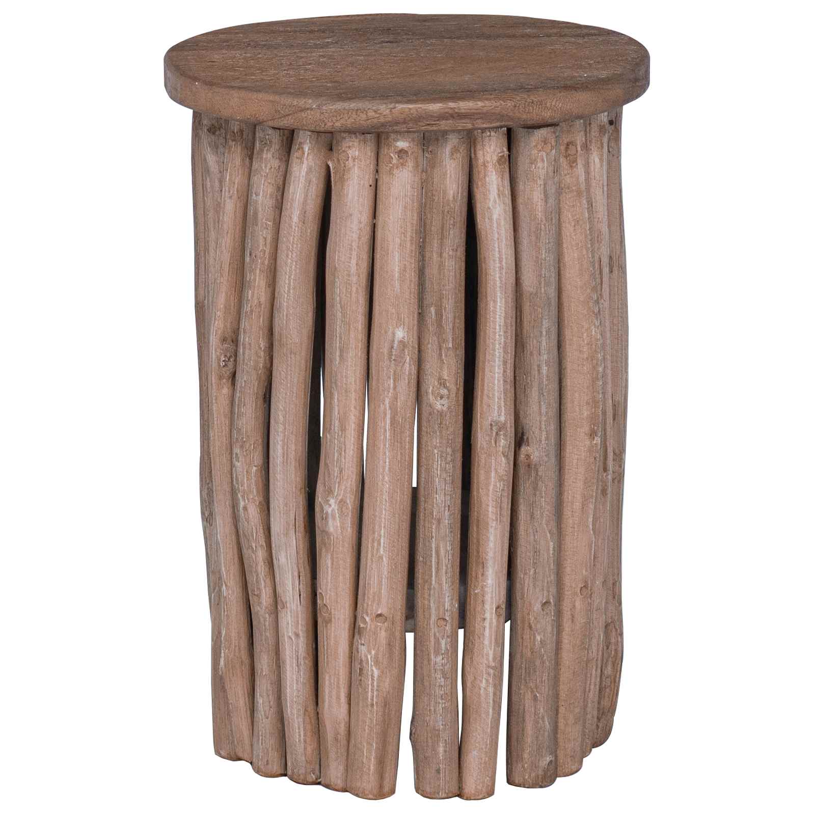 Tabouret Naturel 30 x 30 x 45 cm Bois de teck massif - XIOS