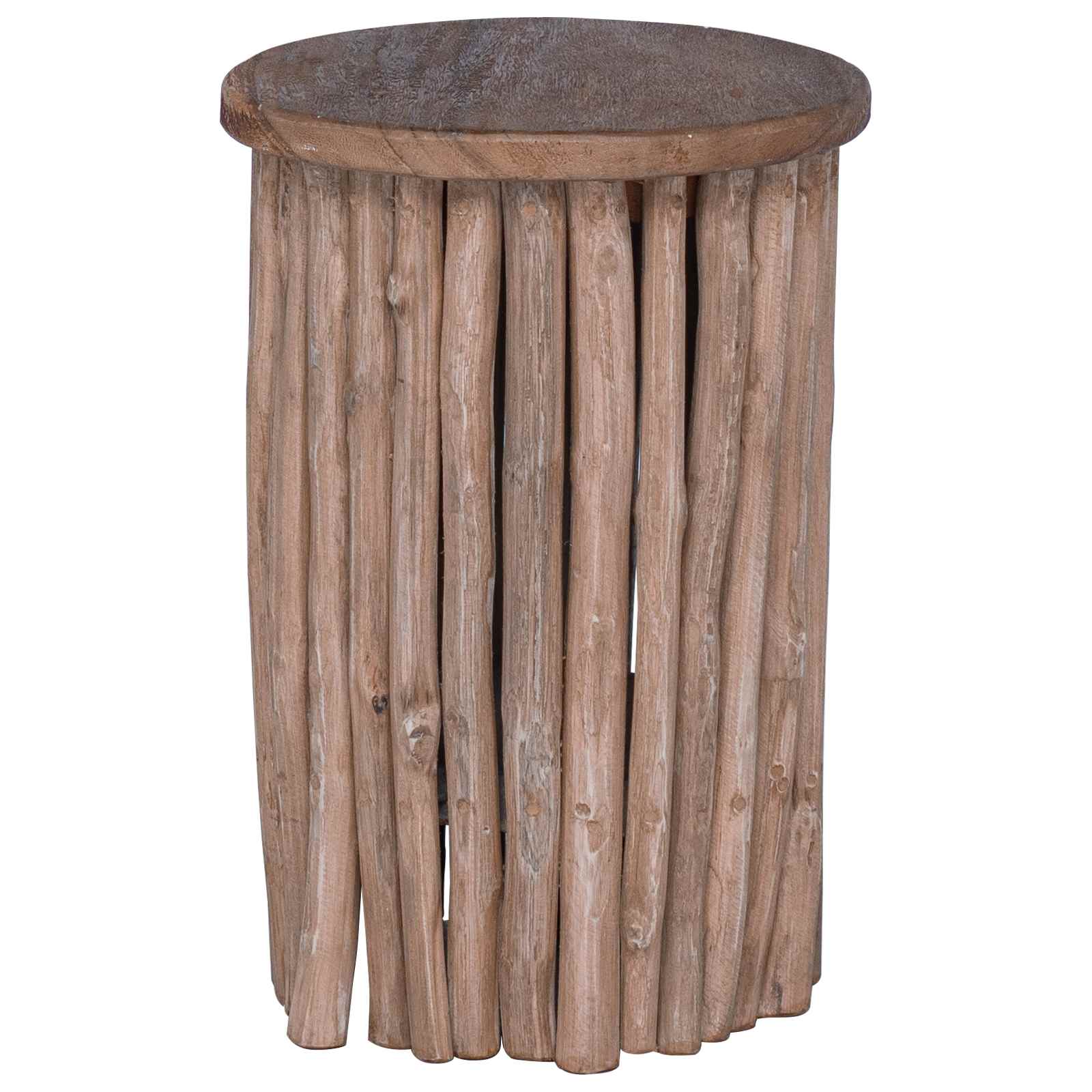 Tabouret Naturel 30 x 30 x 45 cm Bois de teck massif - XIOS