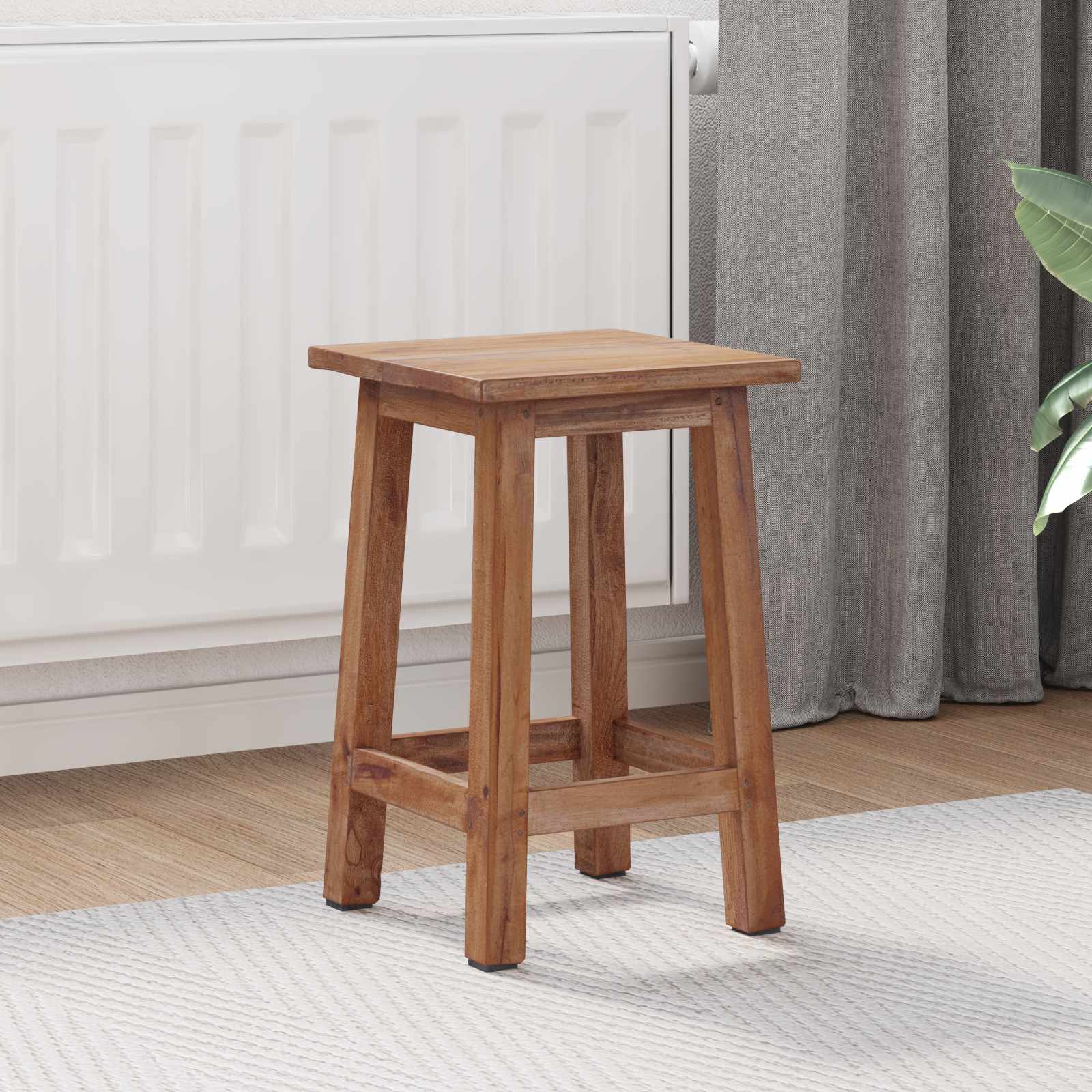Tabouret Naturel 30 x 30 x 47 cm Bois d'Acajou - XIOS