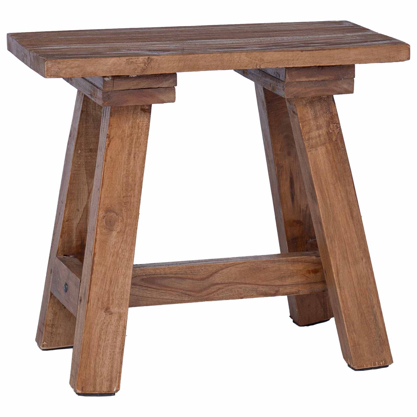 banc Naturel 50,5 x 25 x 47,5 cm Bois massif d'acajou - XIOS
