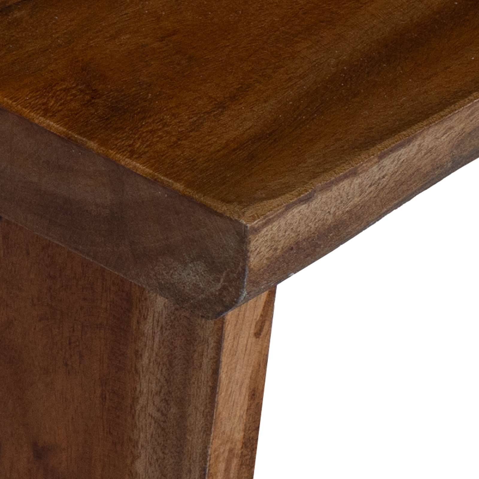 Tabouret Naturel 29 x 20 x 17 cm Bois d'Acajou - XIOS