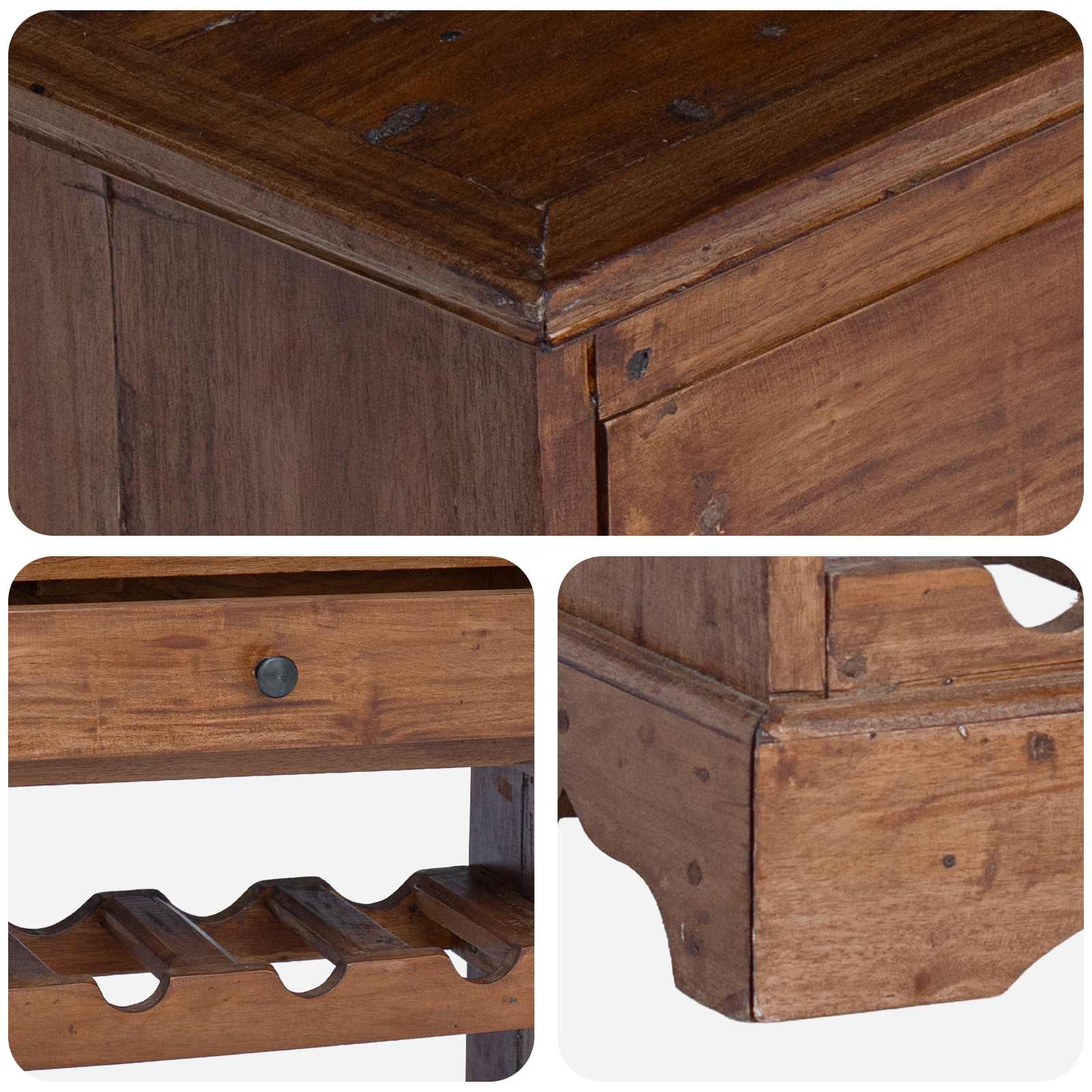 Étagère à vin 55 x 23 x 85 cm Bois de Mahogany Massif - XIOS