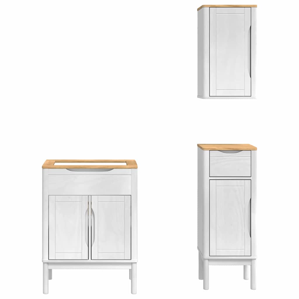 Ensemble de mobilier de salle de bain FLORO 3 pièces Blanc
