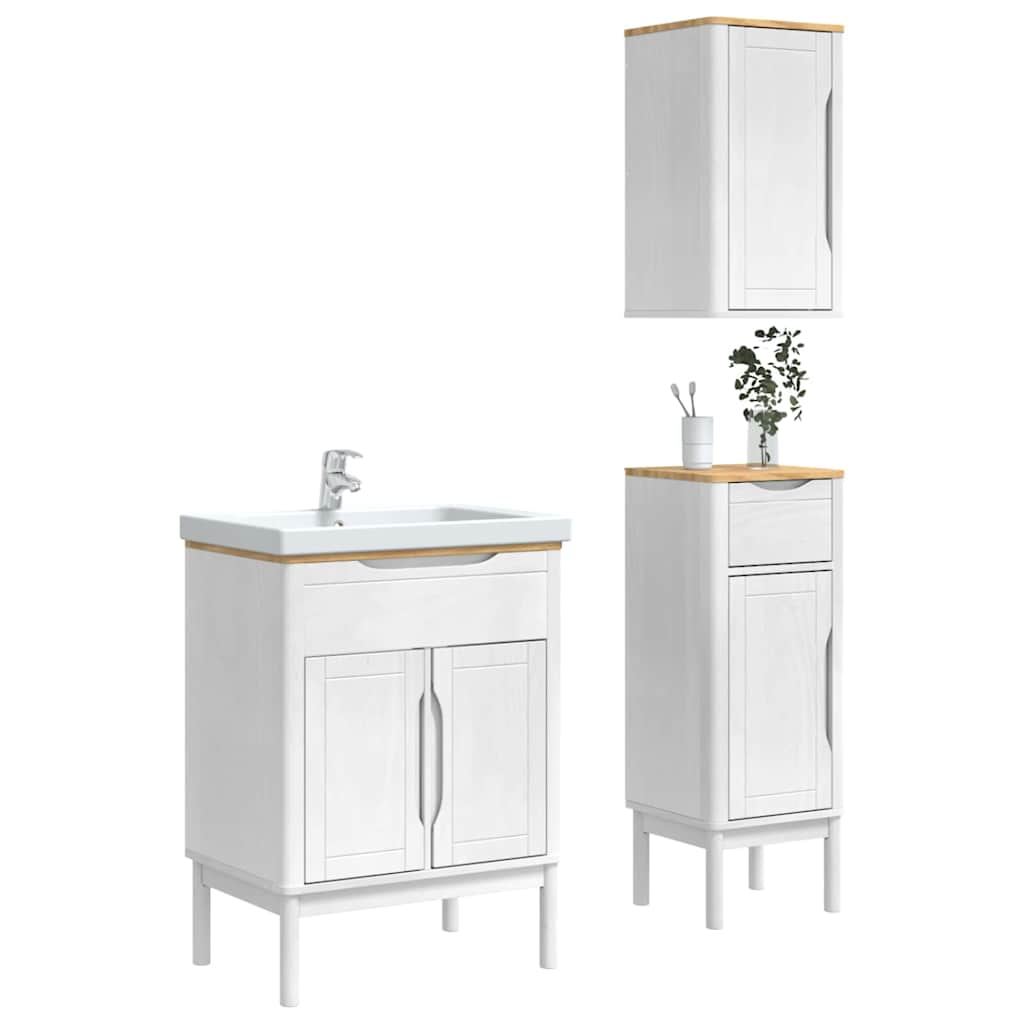 Ensemble de mobilier de salle de bain FLORO 3 pièces Blanc