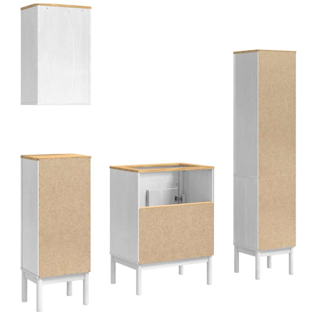 Ensemble de mobilier de salle de bain FLORO 4 pièces Blanc
