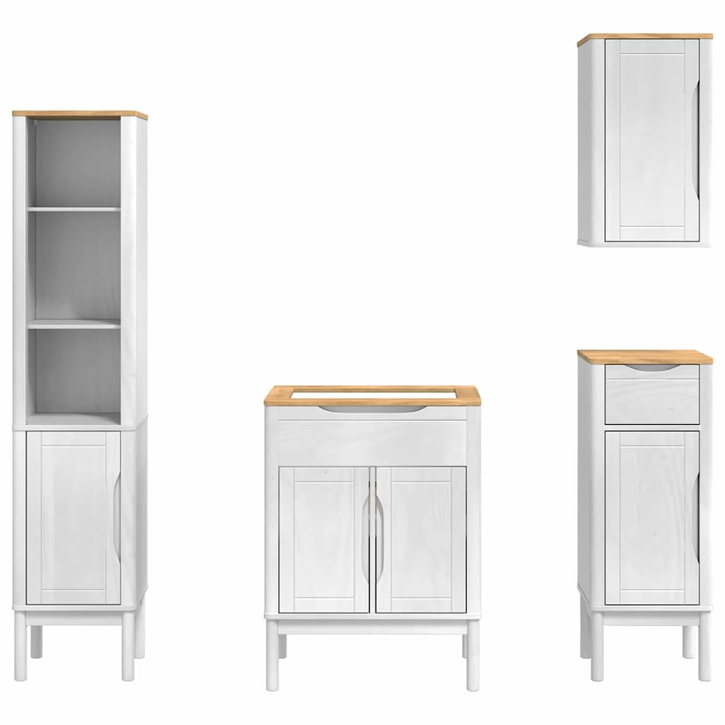Ensemble de mobilier de salle de bain FLORO 4 pièces Blanc