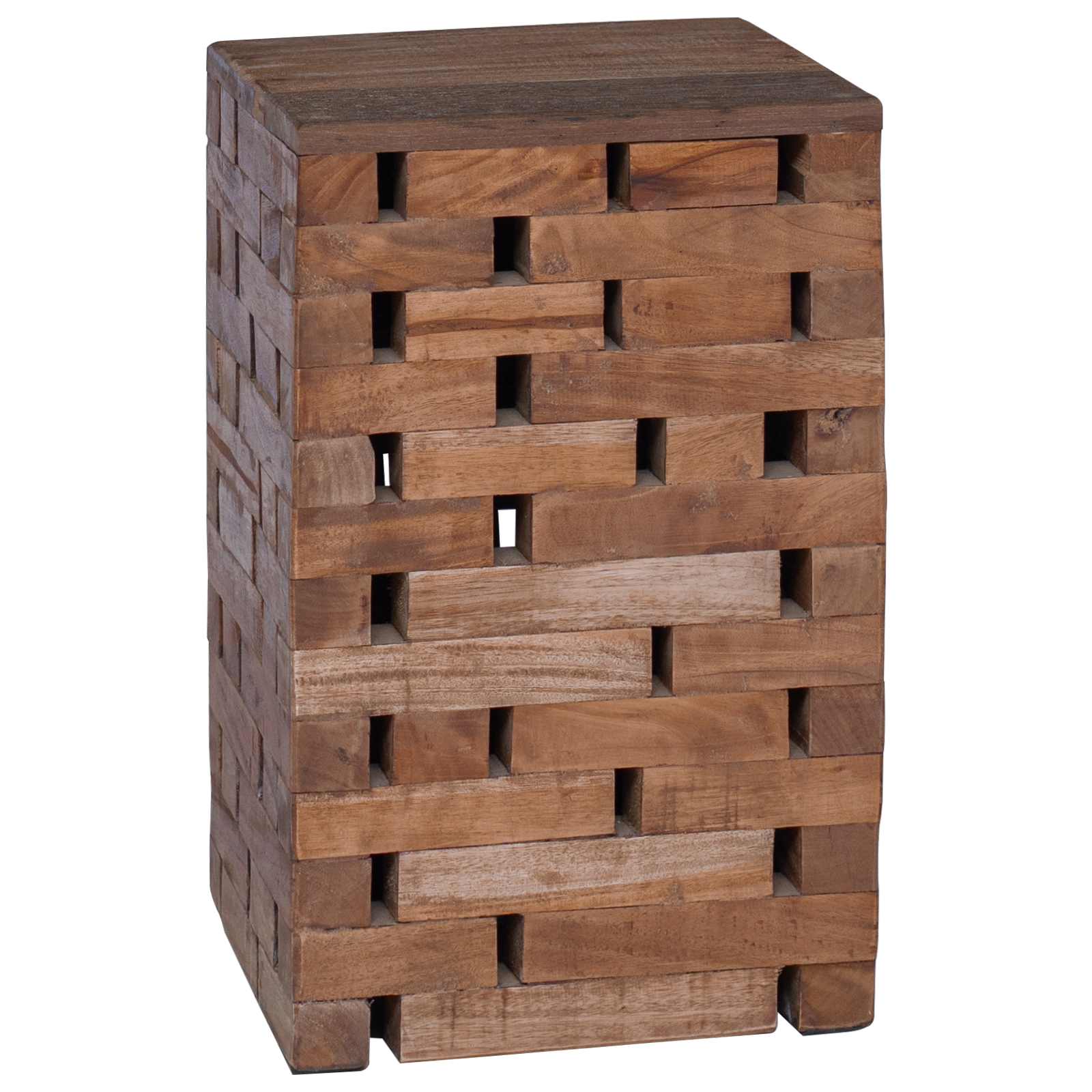 Tabouret Naturel 29 x 29 x 48 cm Bois massif de récupération - XIOS