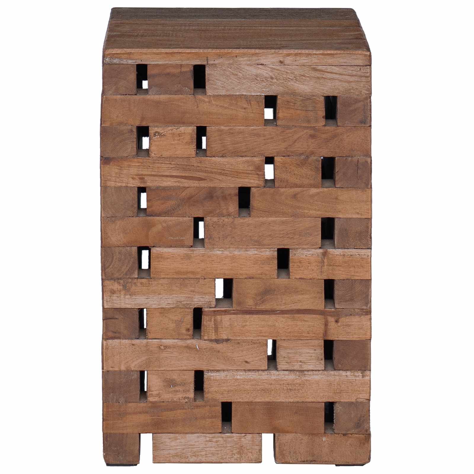 Tabouret Naturel 29 x 29 x 48 cm Bois massif de récupération - XIOS