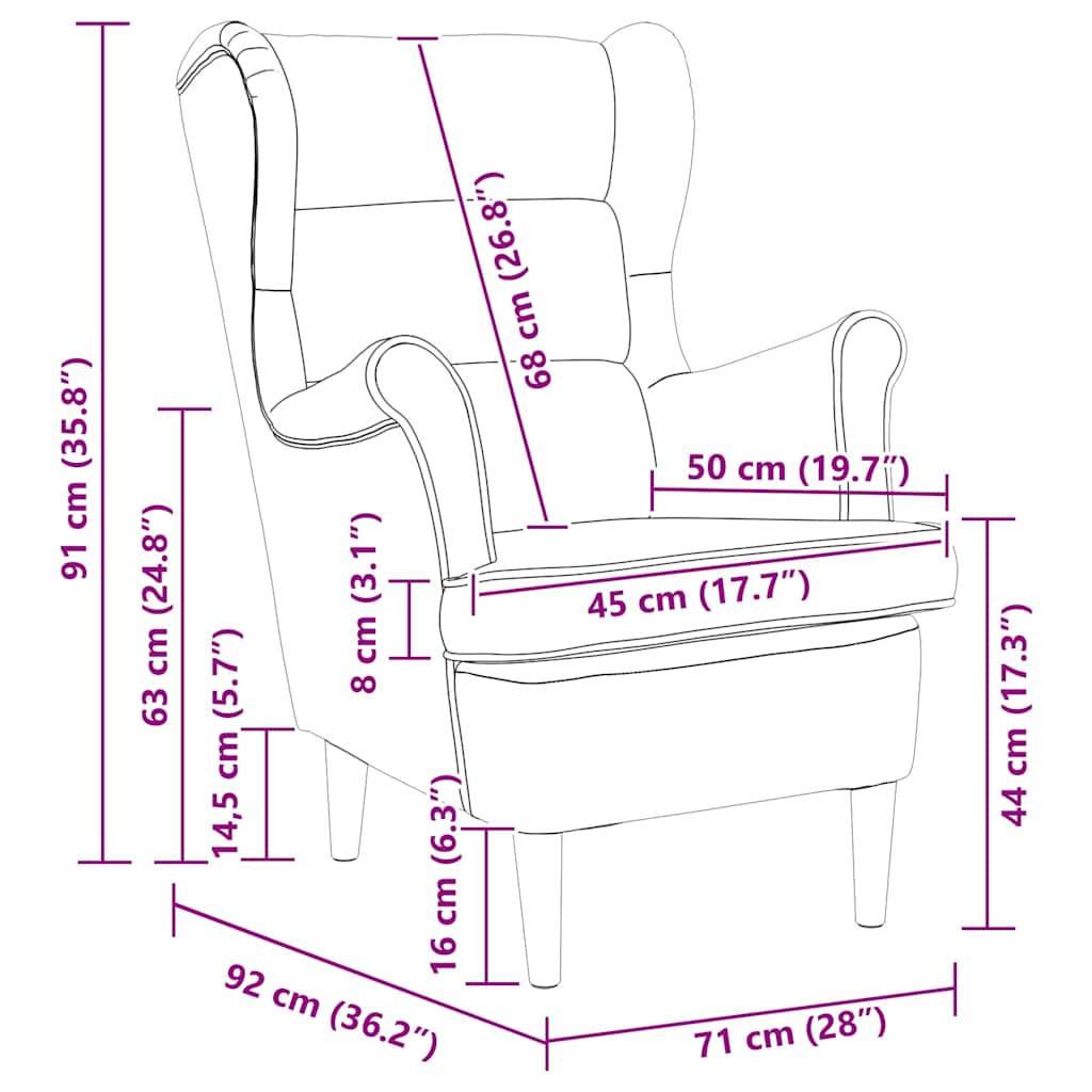 Fauteuil Gris clair 71 x 92 x 91 cm Velours - XIOS