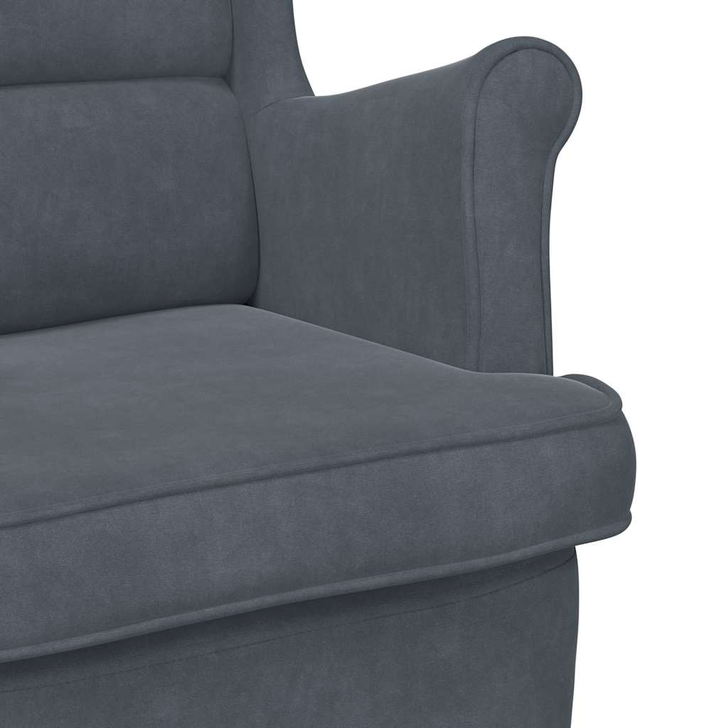 Fauteuil Gris foncé 71 x 92 x 91 cm Velours - XIOS