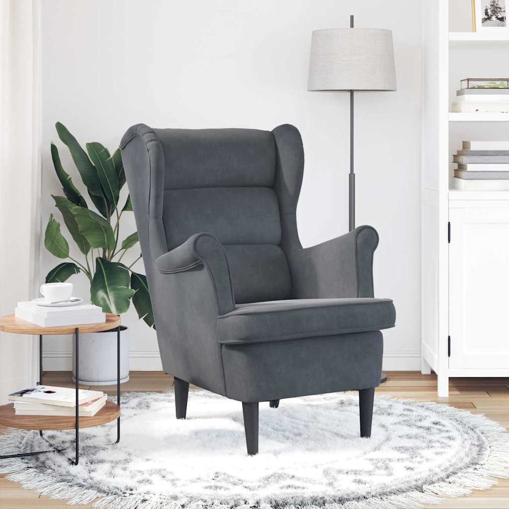 Fauteuil Gris foncé 71 x 92 x 91 cm Velours - XIOS
