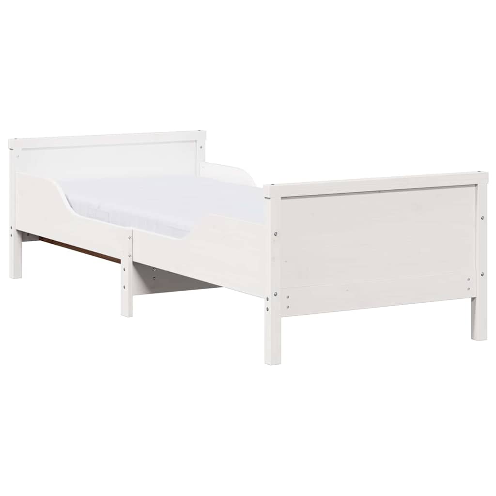 Cadre de lit avec matelas Blanc 80 x 200 cm Bois massif en pin - XIOS