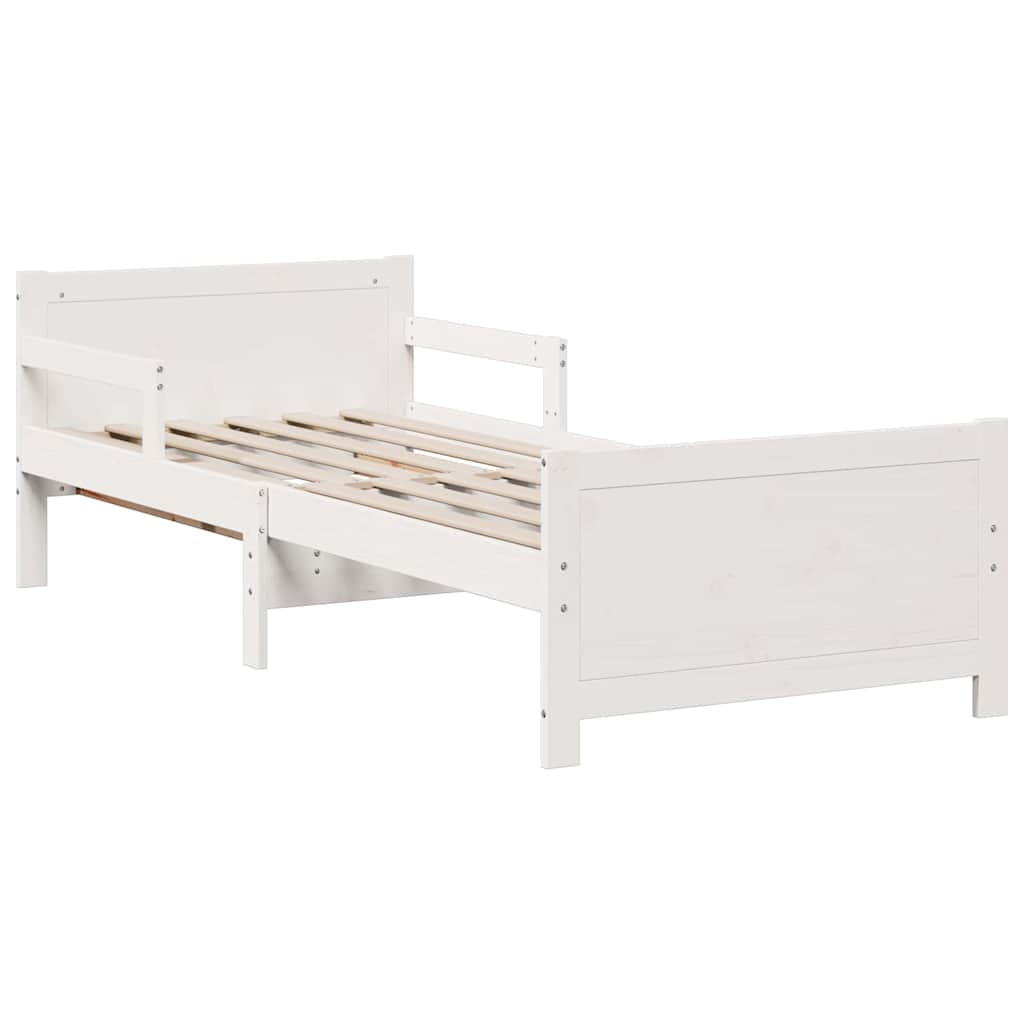 Cadre de lit avec matelas avec tête de lit Blanc 80 x 200 cm - XIOS