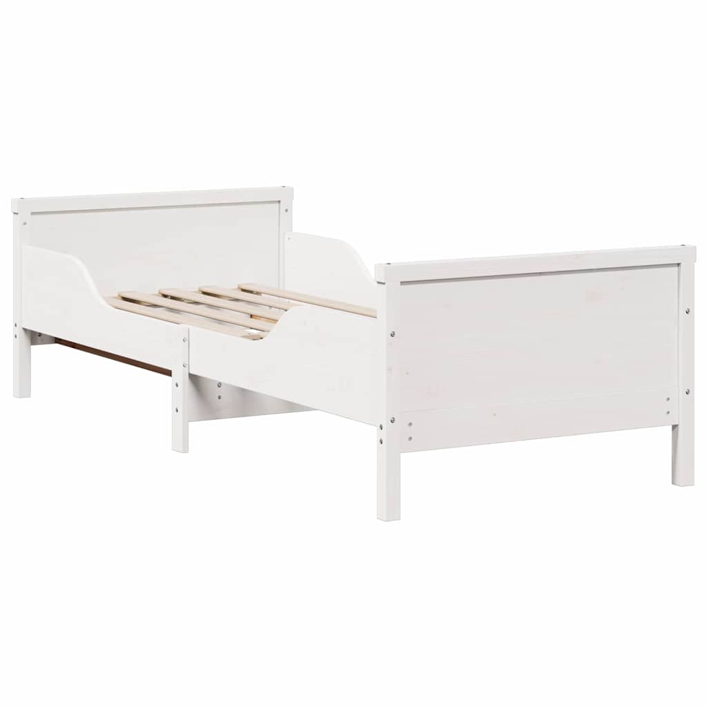 Cadre de lit avec matelas avec tête de lit Blanc 80 x 200 cm - XIOS