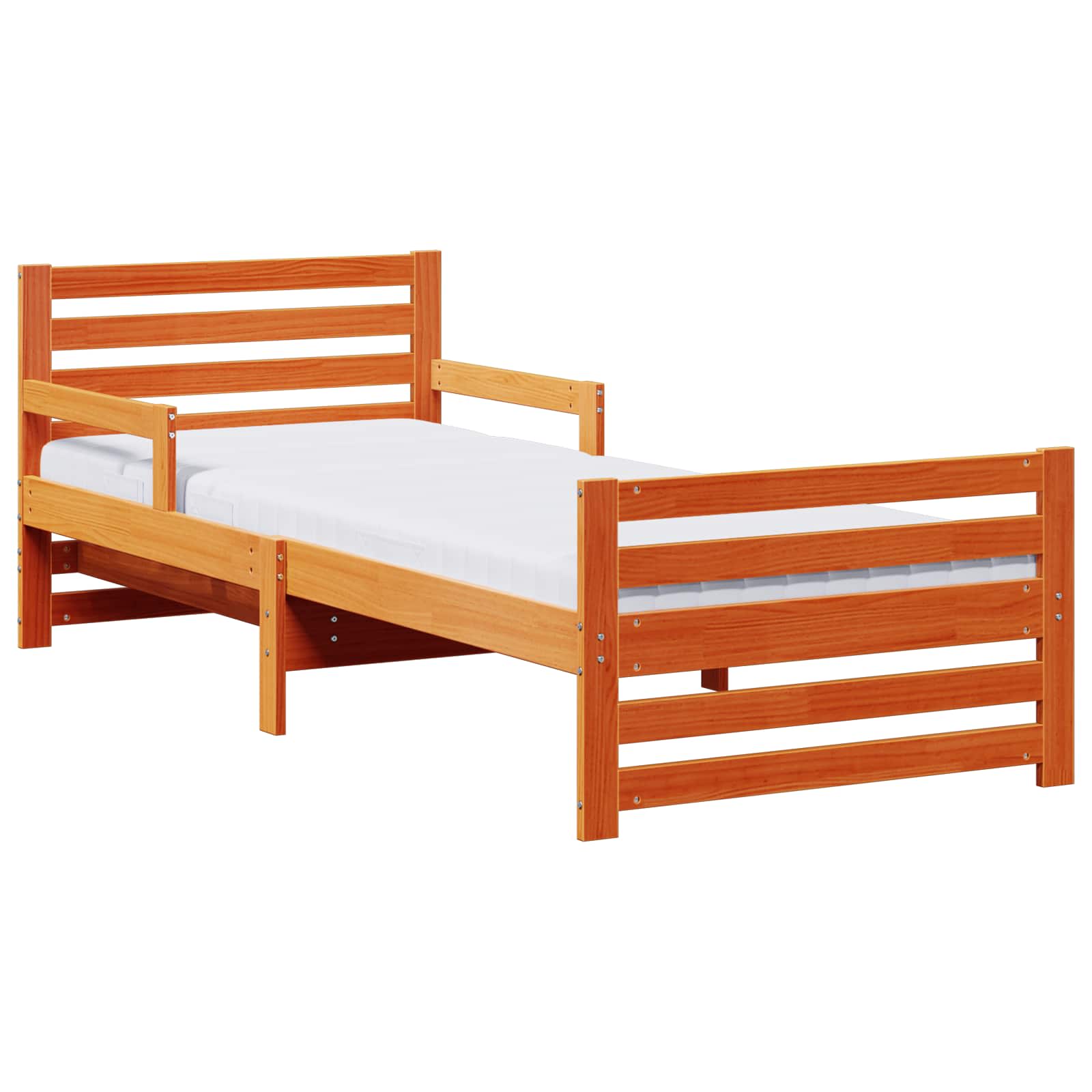 Cadre de lit avec matelas Marron 80 x 200 cm Bois de pin massif - XIOS