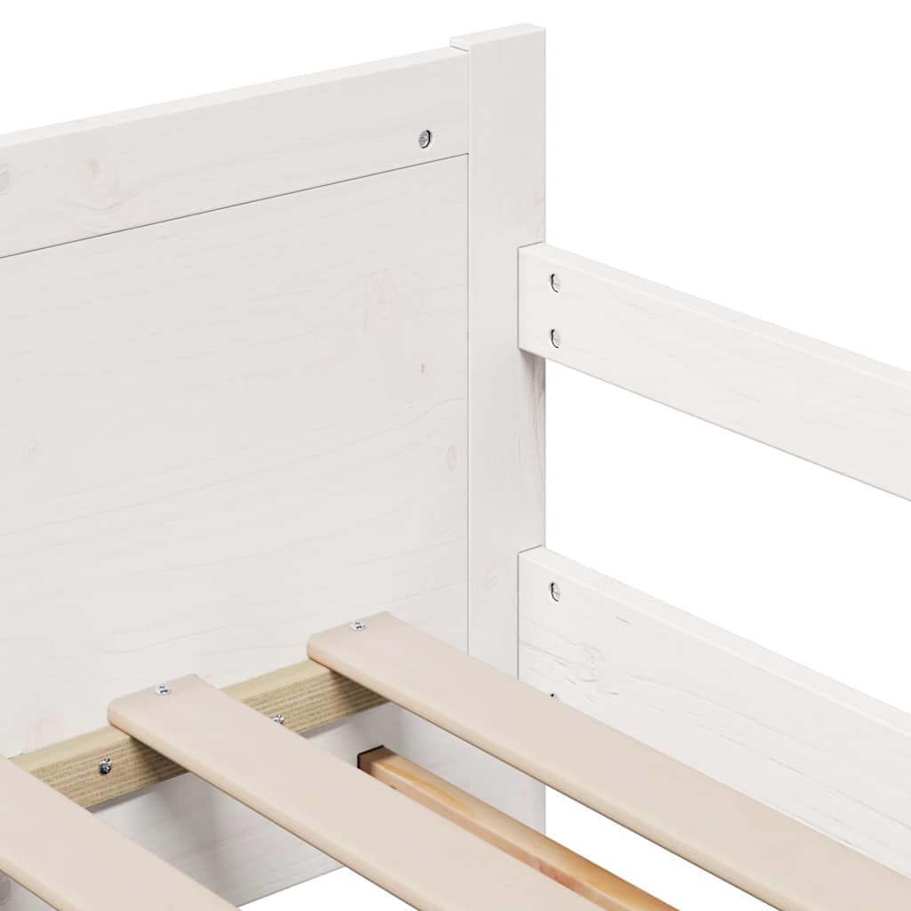 Cadre de lit avec matelas avec tête de lit Blanc 80 x 200 cm - XIOS