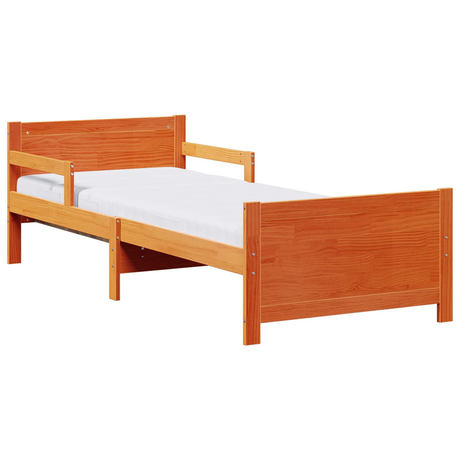 Cadre de lit avec matelas extensible Marron 80 x 200 cm