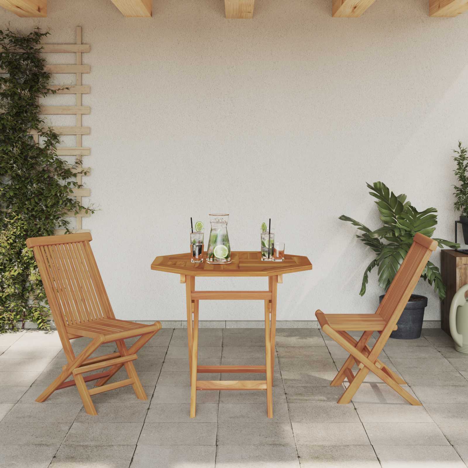 Ensemble de salle à manger pour jardin 3 pc Marron