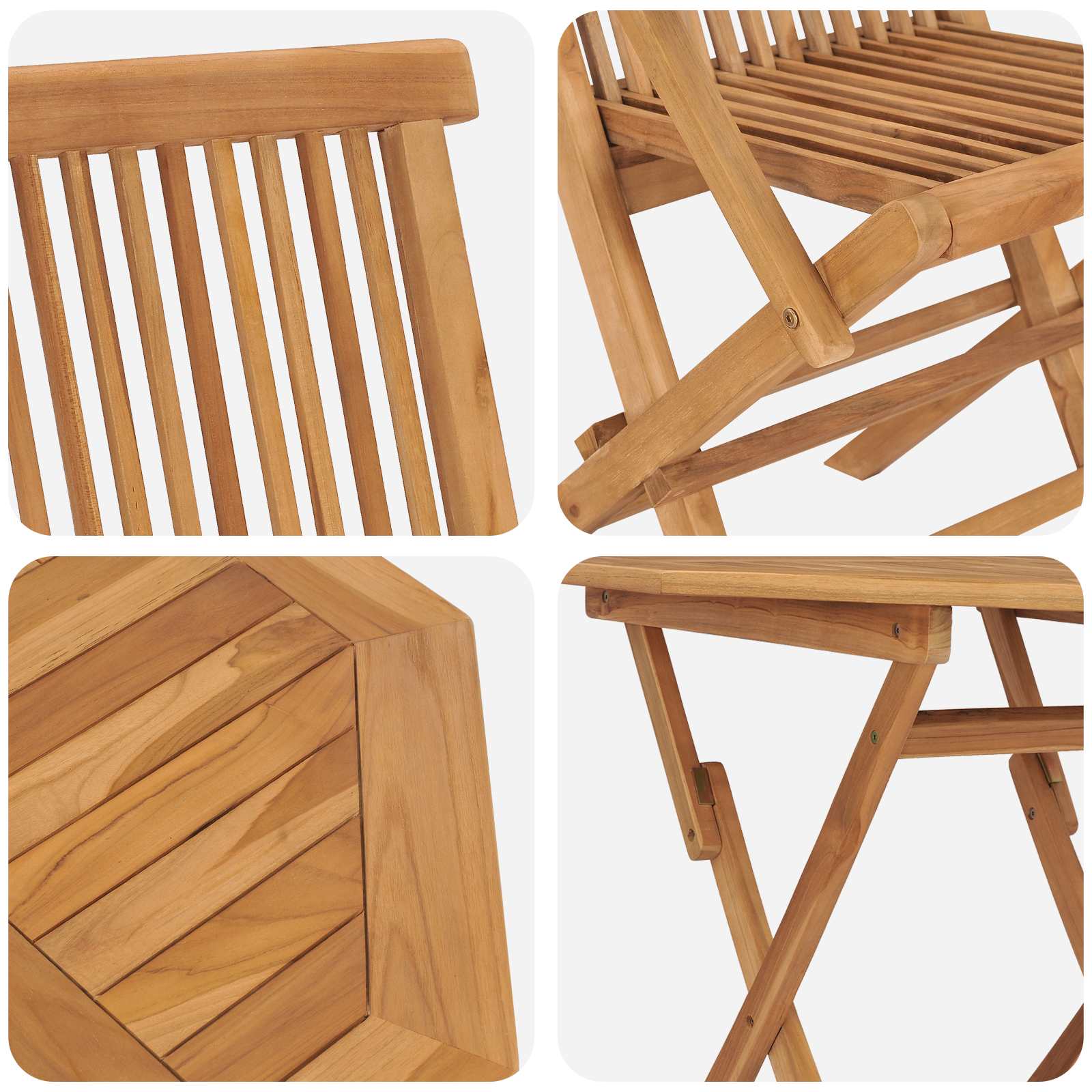 Ensemble de salle à manger pour jardin 3 pcs Marron - XIOS