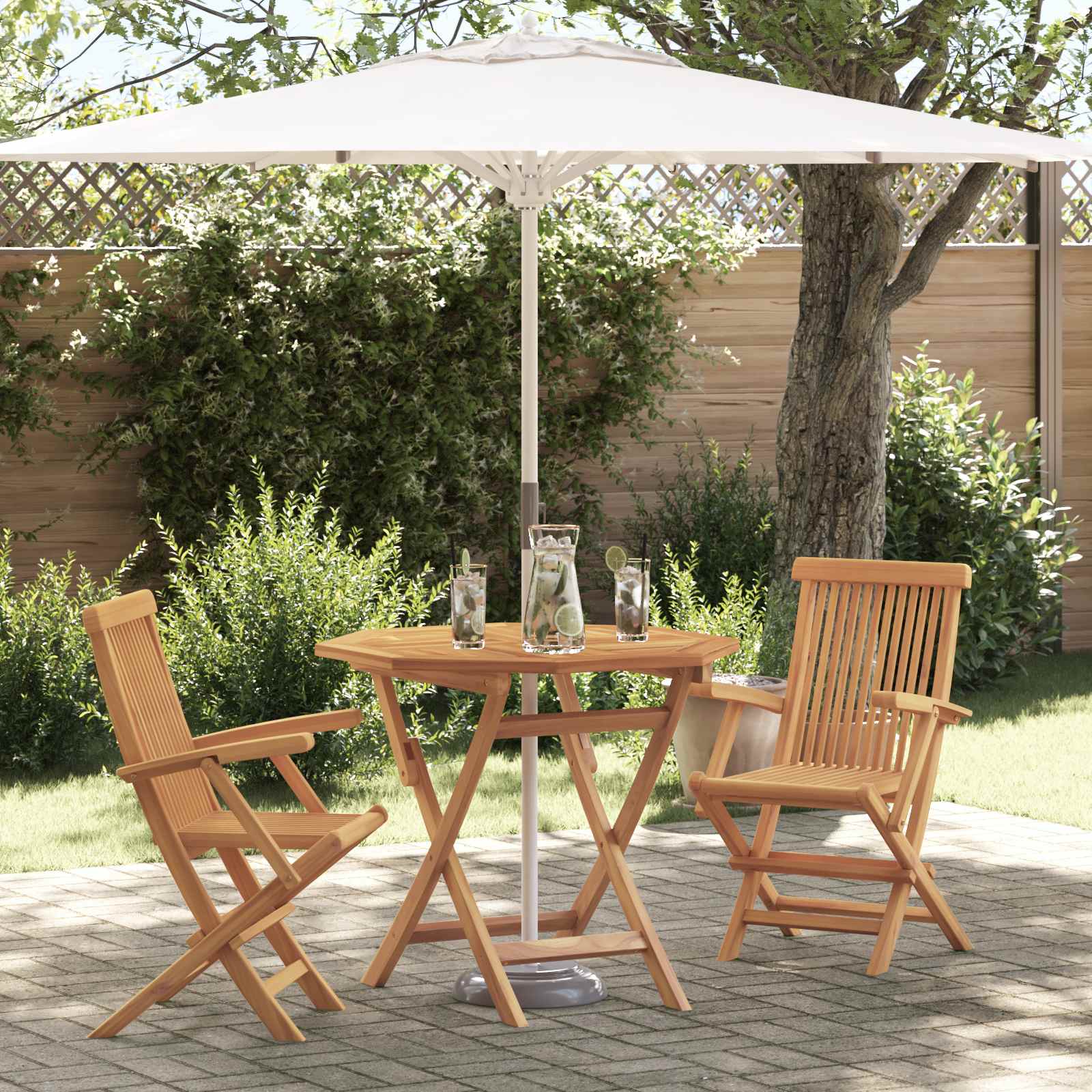 Ensemble de salle à manger pour jardin 3 pcs Marron - XIOS