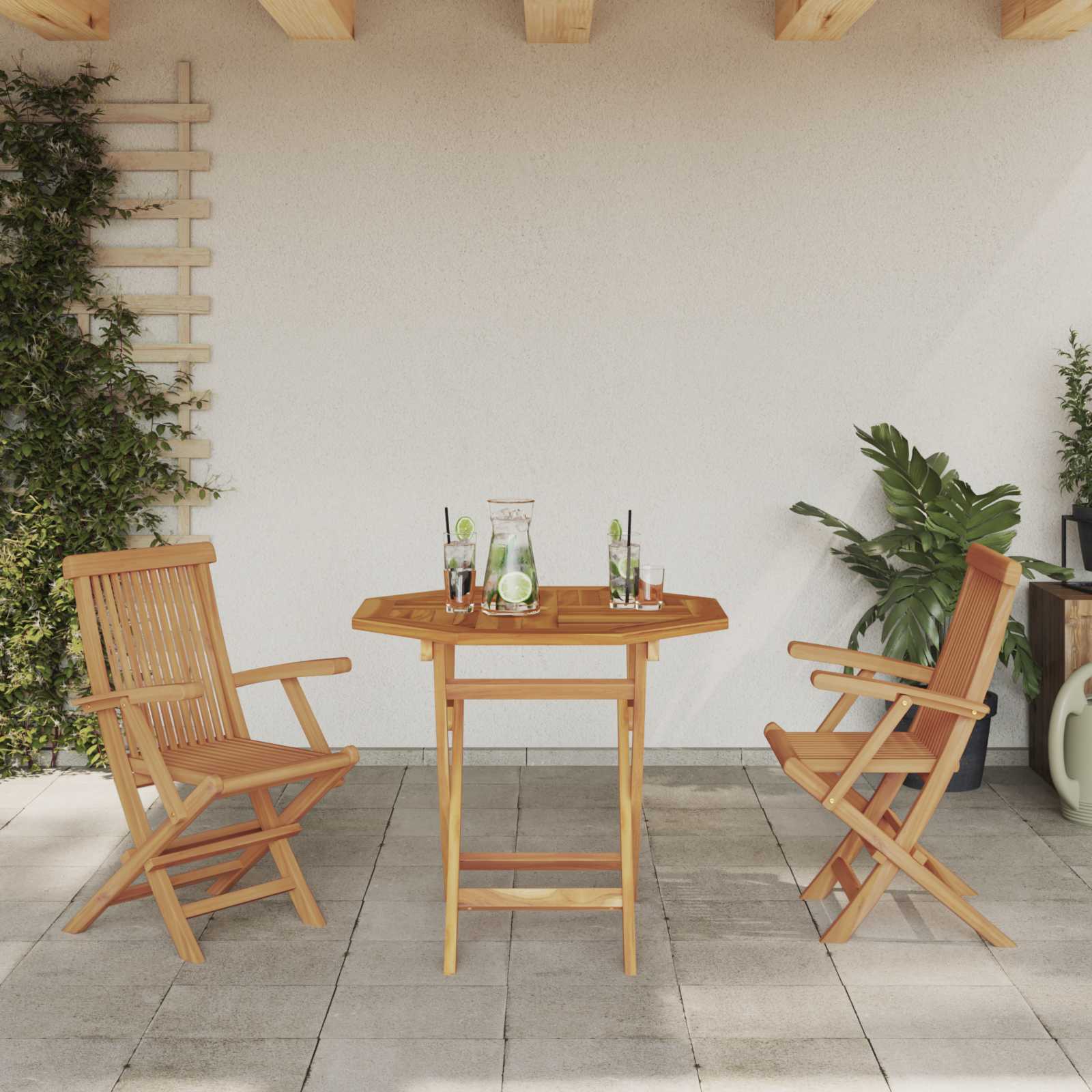 Ensemble de salle à manger pour jardin 3 pcs Marron - XIOS