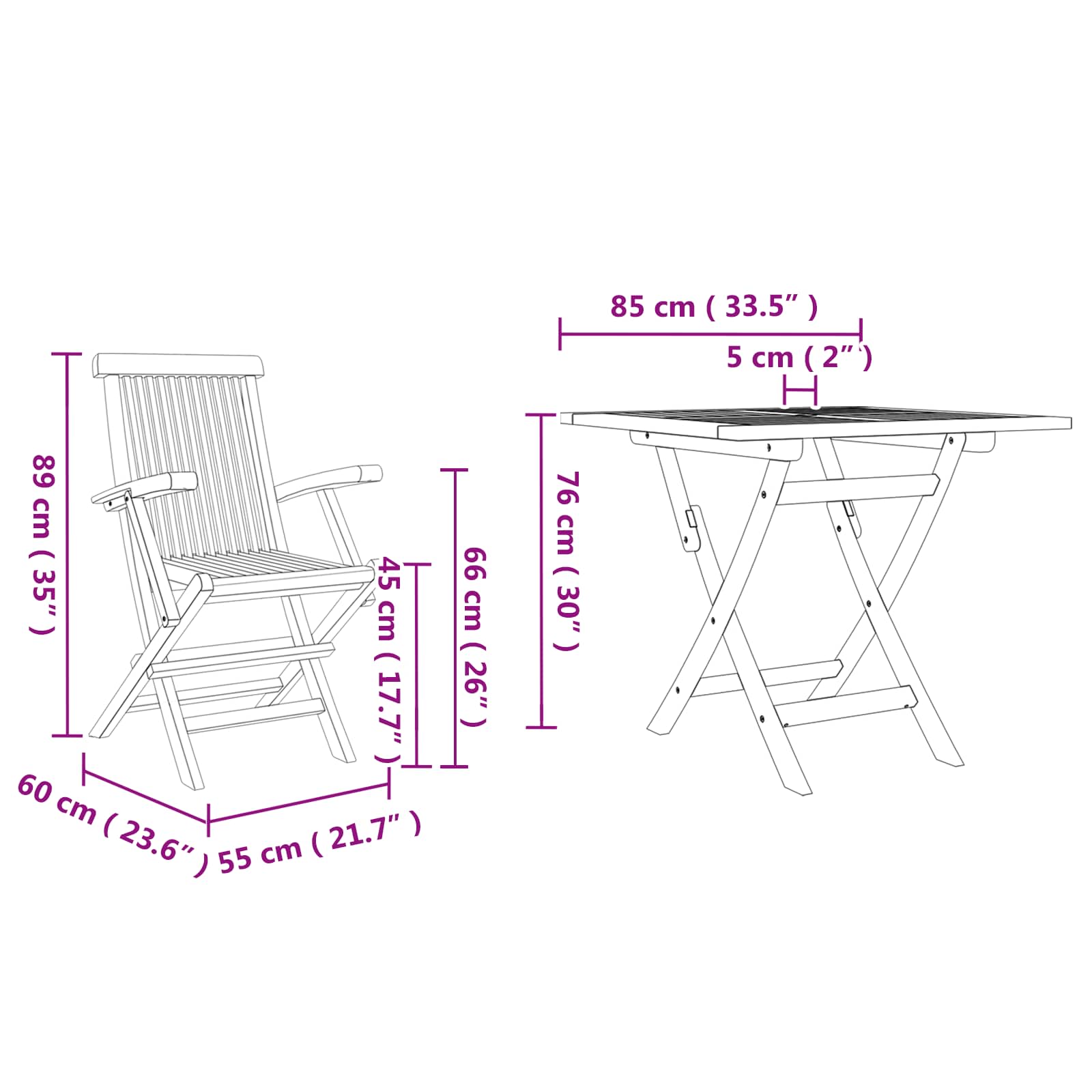 Ensemble de salle à manger pour jardin 3 pcs Marron - XIOS