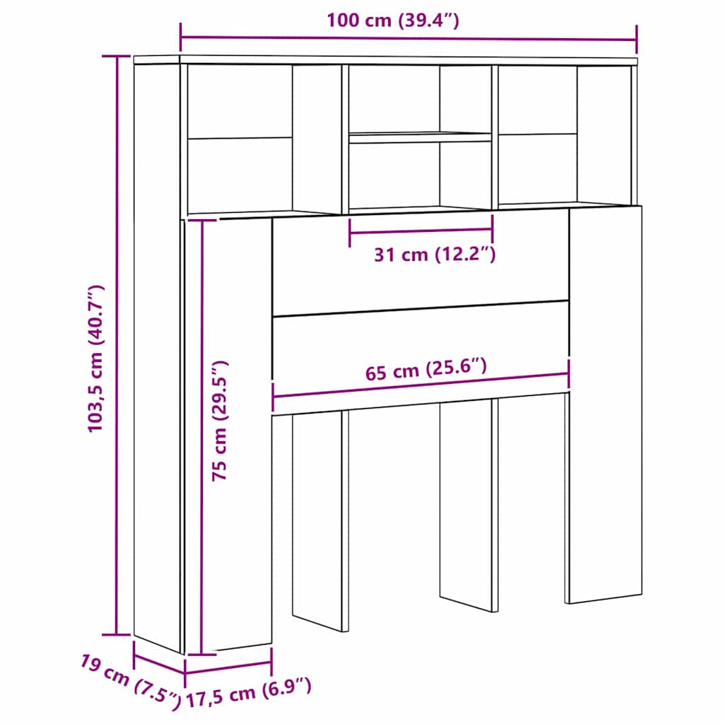 Cabinet de Tête de Lit avec étagère Bois ancien Bois Composite - XIOS