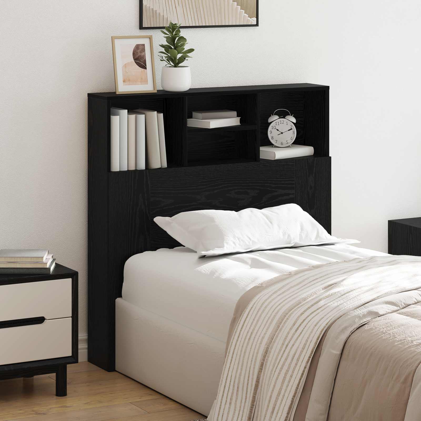 Cabinet de Tête de Lit Chêne noir 100 x 19 x 103,5 cm - XIOS