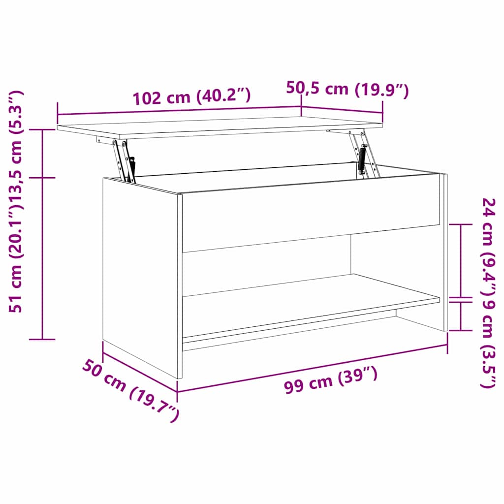 Table basse chêne artisanal 102 x 50 x 52.5 cm - XIOS