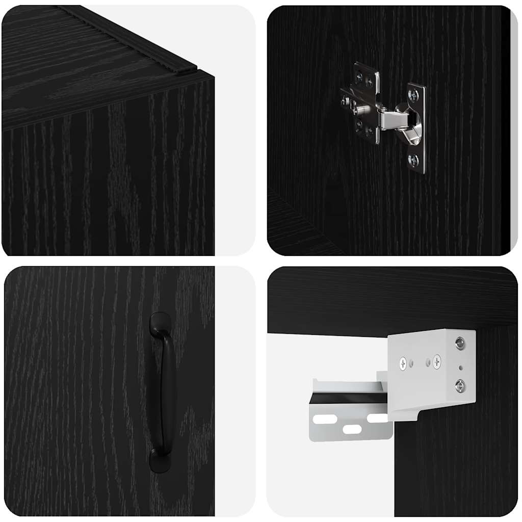 Armoire murale suspendue Montage mural Noir 69,5 x 34 x 90 cm - XIOS