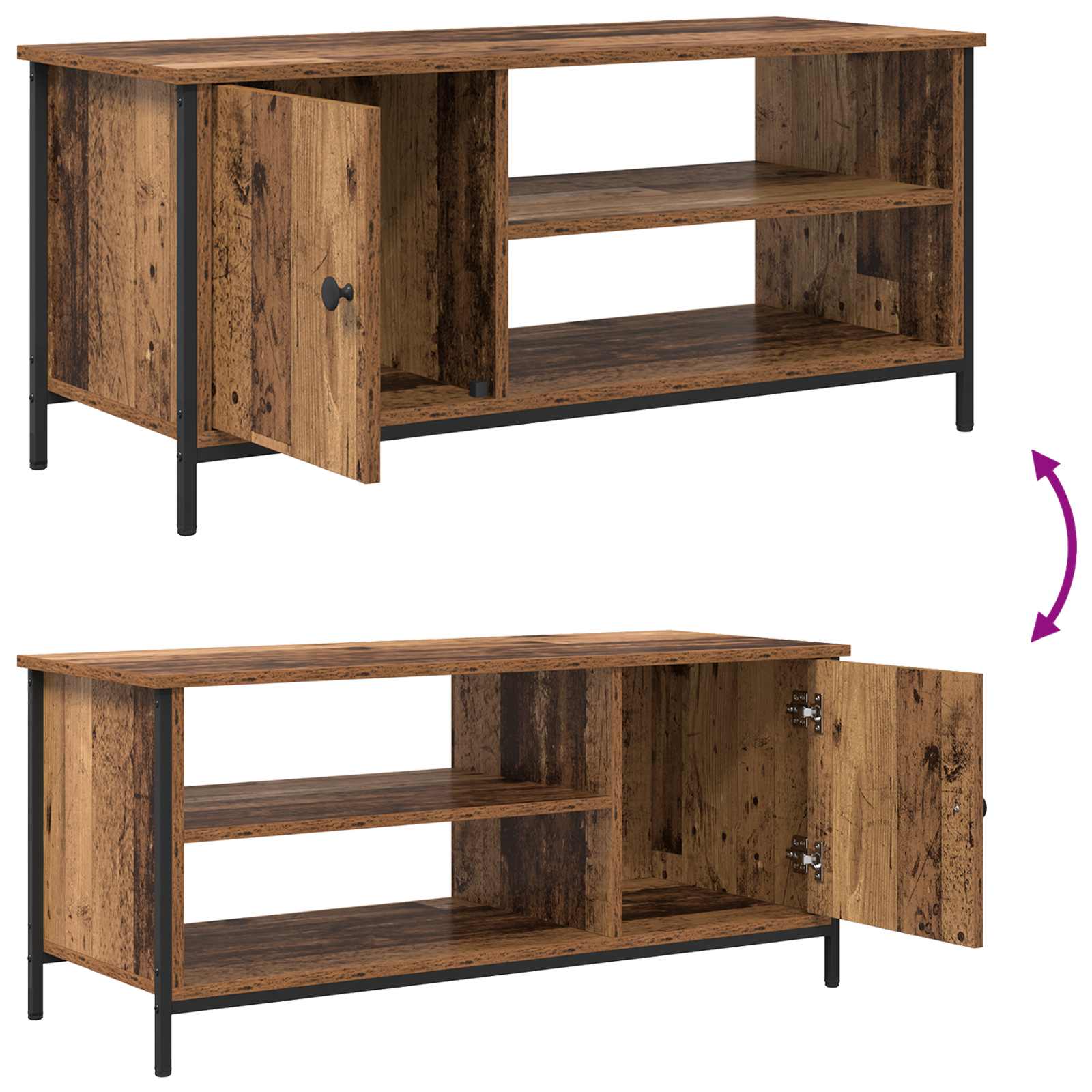 Meuble TV Bois Ancien 100 x 40 x 45 cm Bois d'ingénierie - XIOS