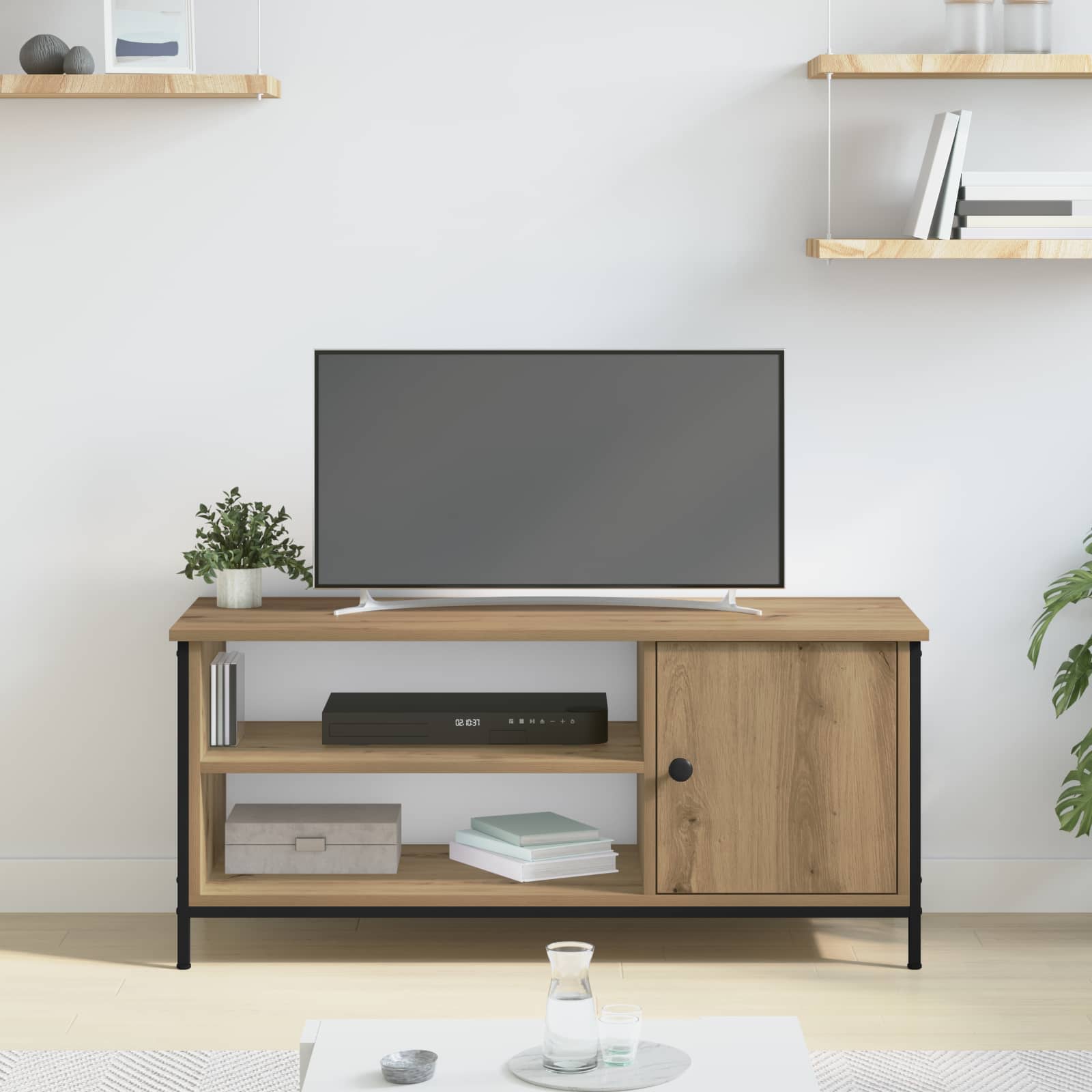 Meuble TV 100 x 40 x 45 cm Chêne artisanal Bois d'ingénierie - XIOS