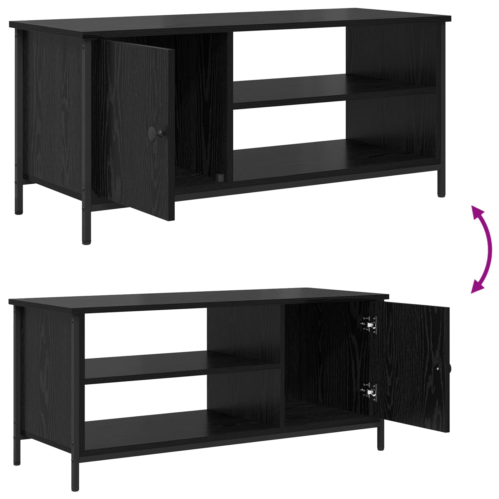Meuble TV Chêne noir 100 x 40 x 45 cm Bois d'ingénierie - XIOS