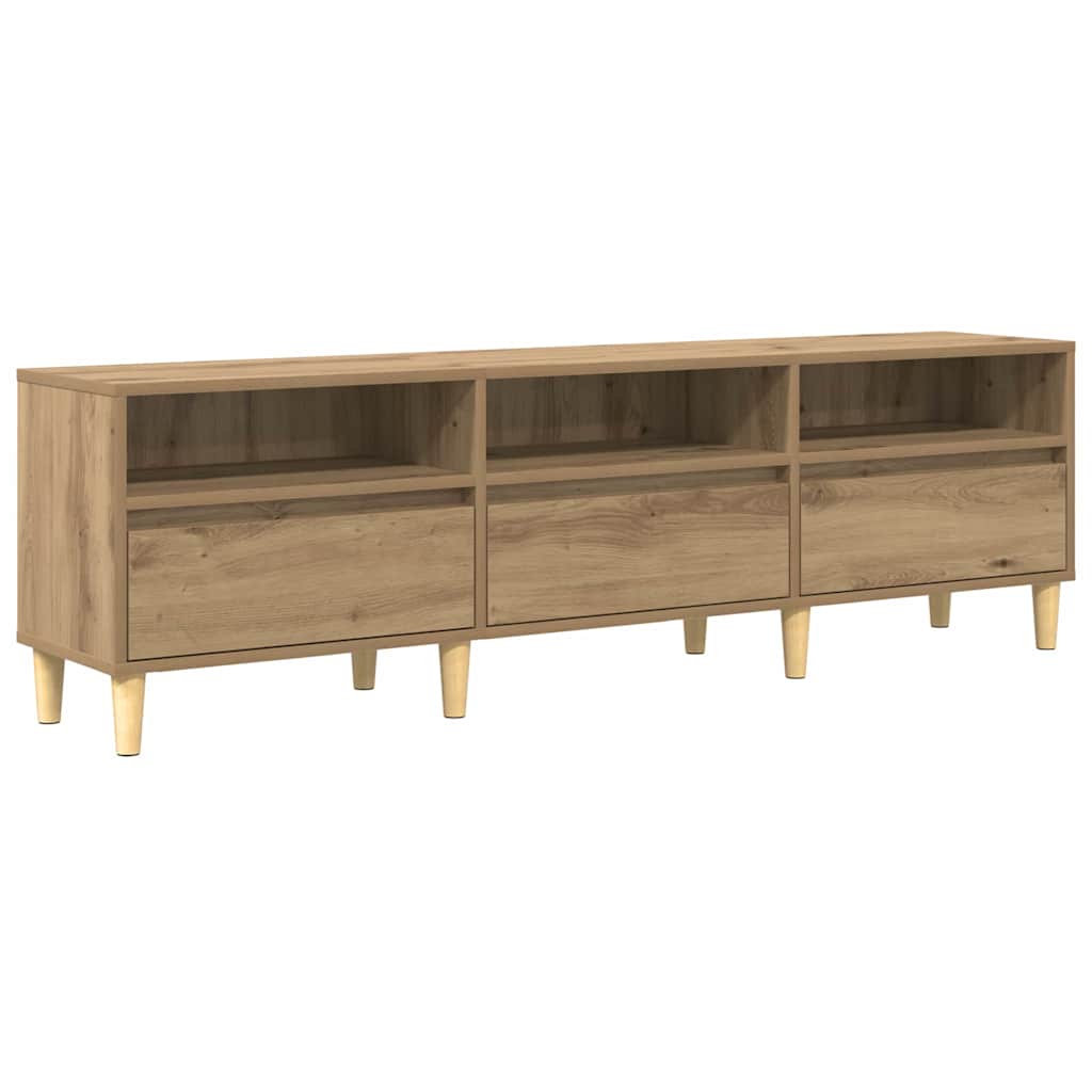 Meuble TV chêne artisanal 150 x 30 x 45 cm Bois d'ingénierie - XIOS