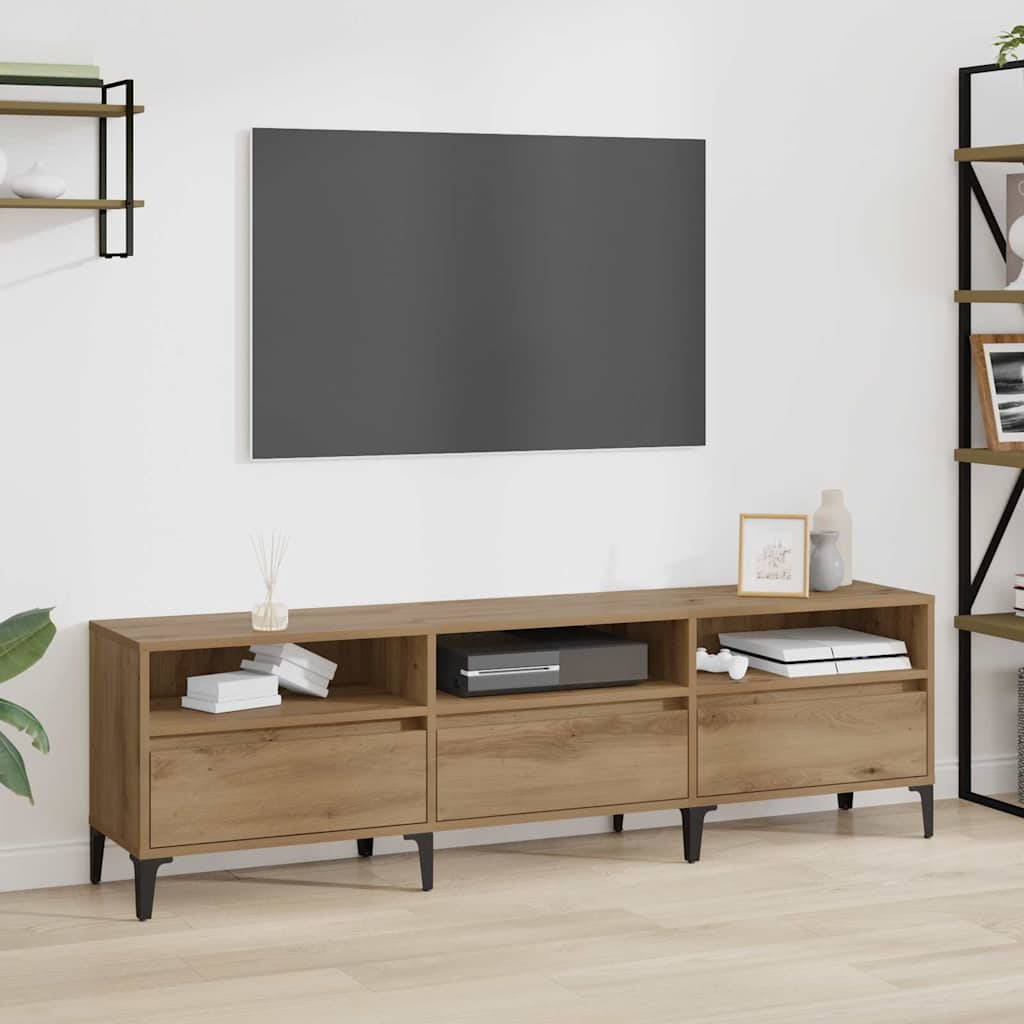 Meuble TV chêne artisanal 150 x 30 x 44.5 cm Bois d'ingénierie - XIOS