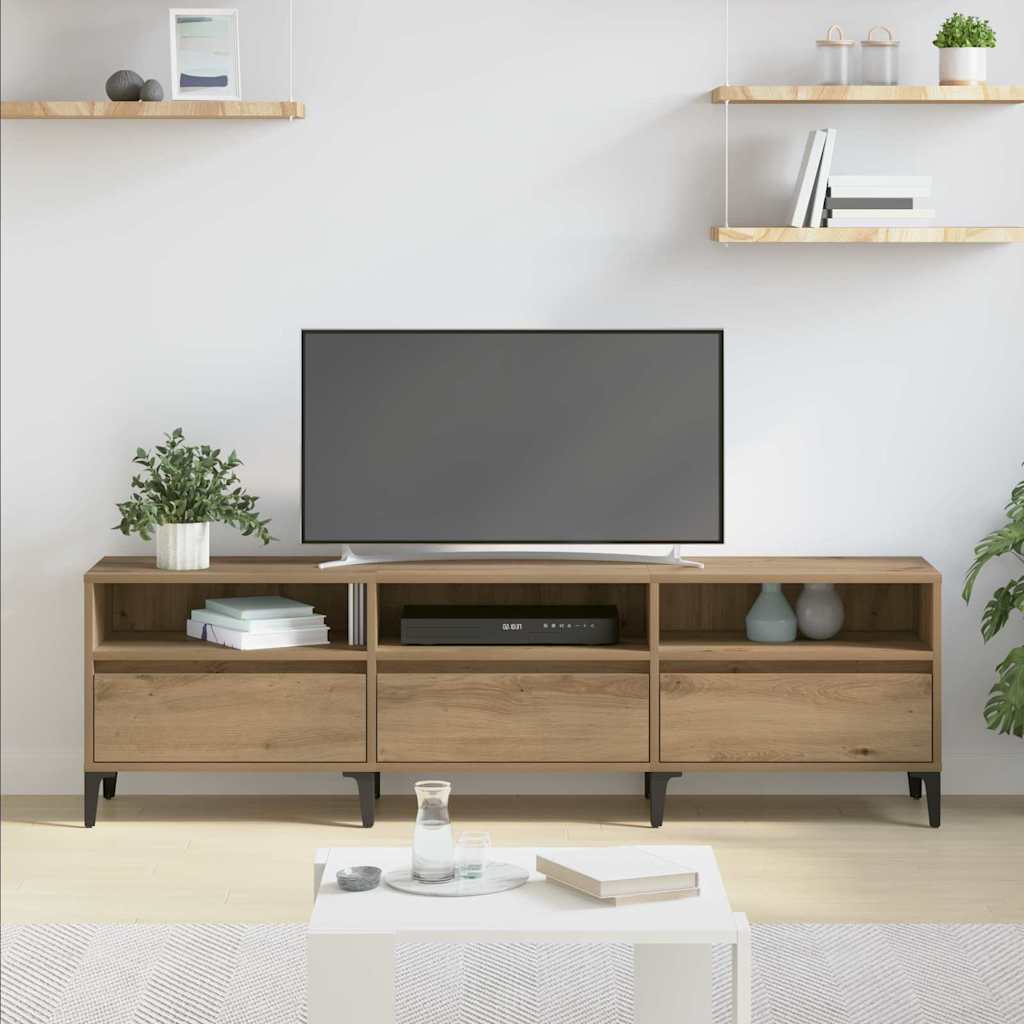 Meuble TV chêne artisanal 150 x 30 x 44.5 cm Bois d'ingénierie - XIOS
