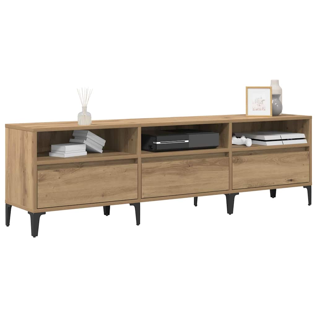 Meuble TV chêne artisanal 150 x 30 x 44.5 cm Bois d'ingénierie - XIOS