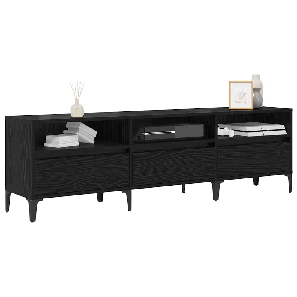 Meuble TV Chêne noir 150 x 30 x 44.5 cm Bois d'ingénierie - XIOS