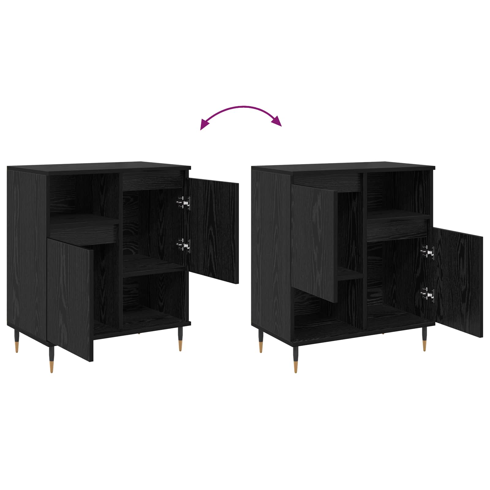 Buffet Chêne noir 60 x 35 x 70 cm - XIOS