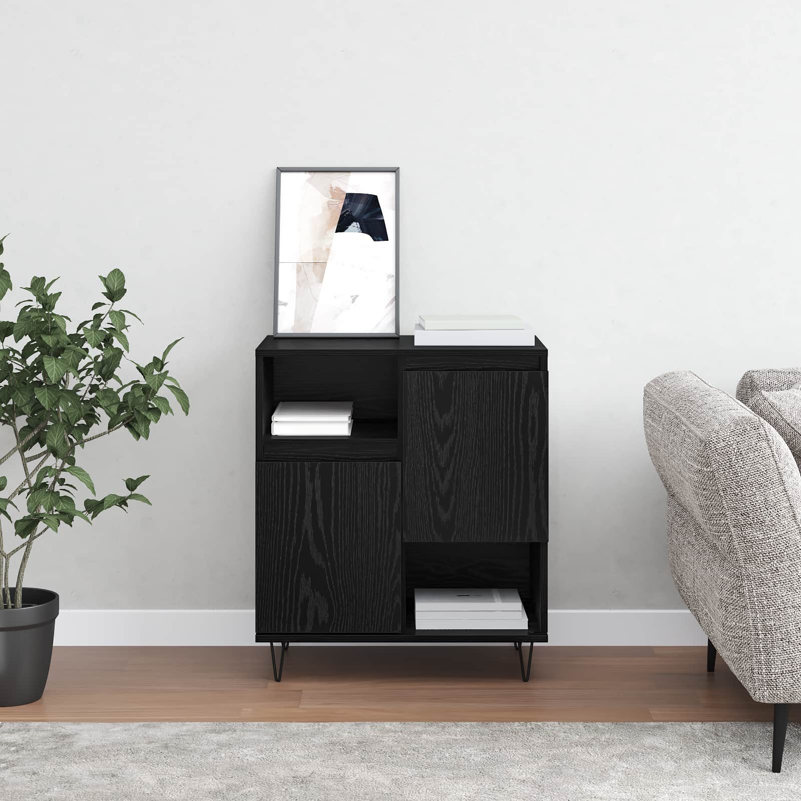 Buffet Chêne noir 60 x 35 x 70 cm - XIOS