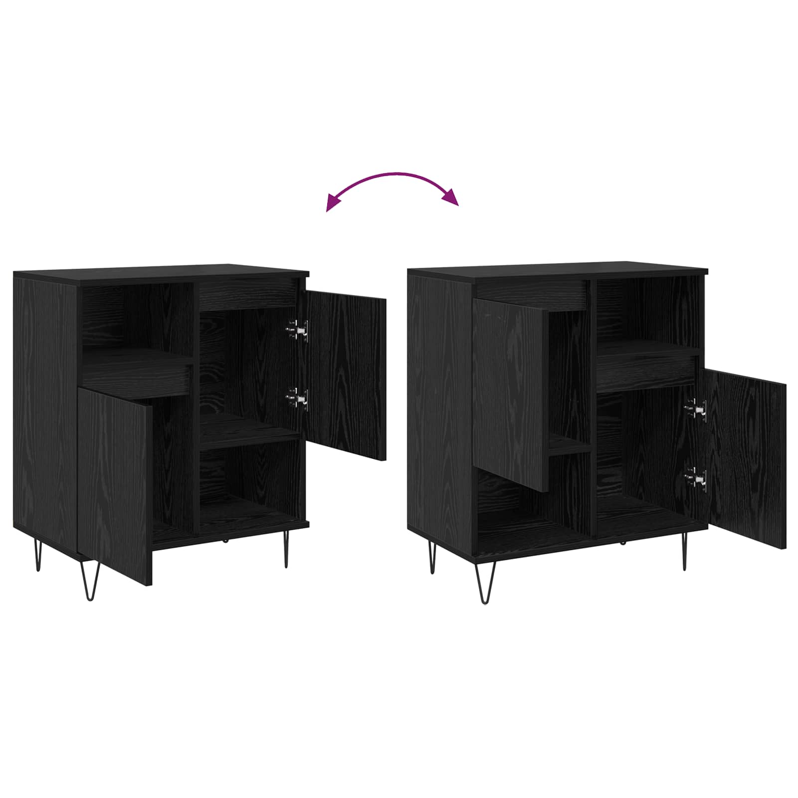 Buffet Chêne noir 60 x 35 x 70 cm - XIOS