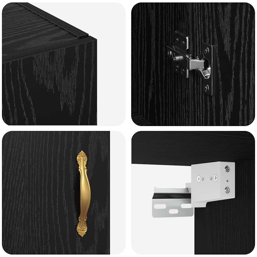 Meuble mural Chêne noir 69,5 x 34 x 90 cm Bois d'ingénierie - XIOS