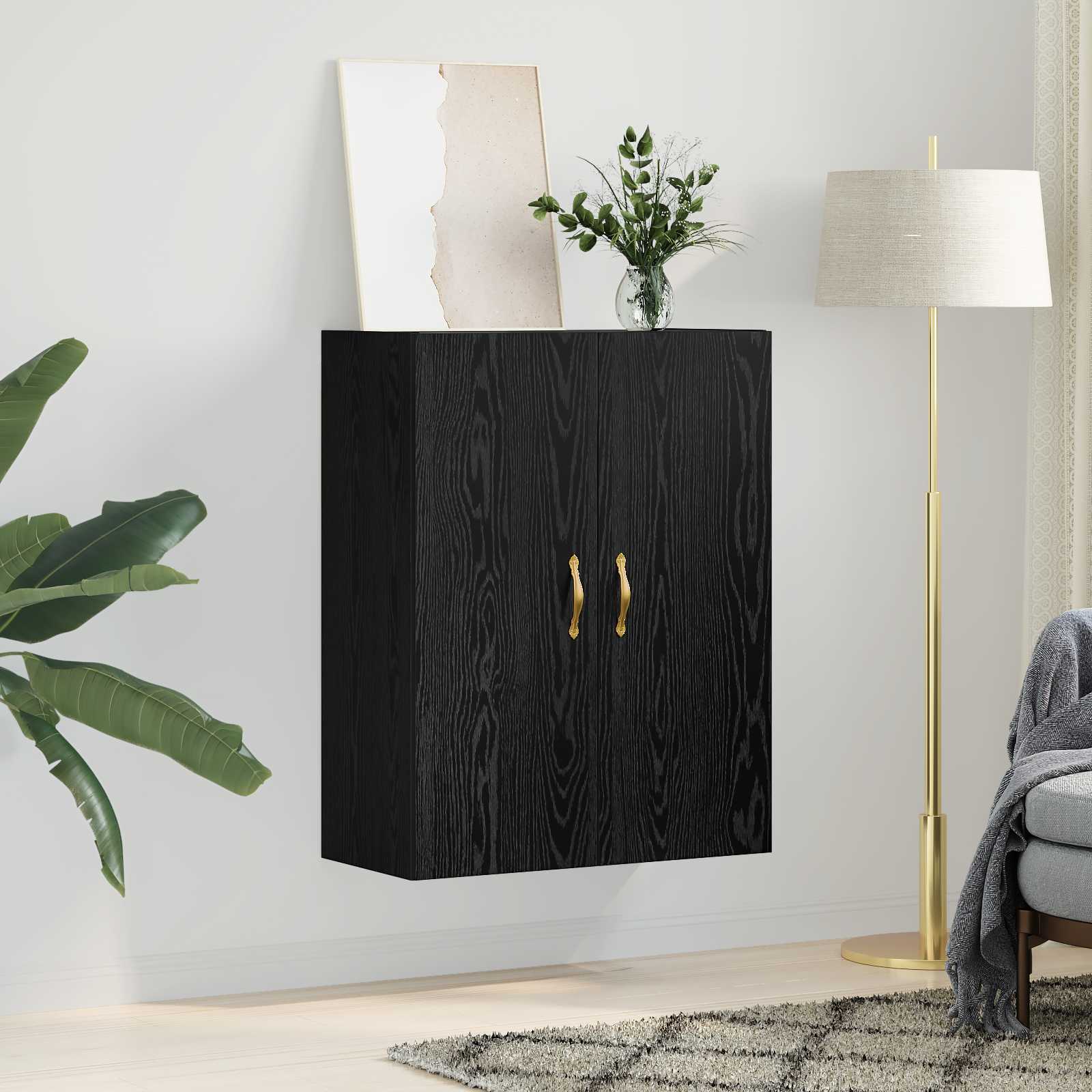 Meuble mural Chêne noir 69,5 x 34 x 90 cm Bois d'ingénierie - XIOS