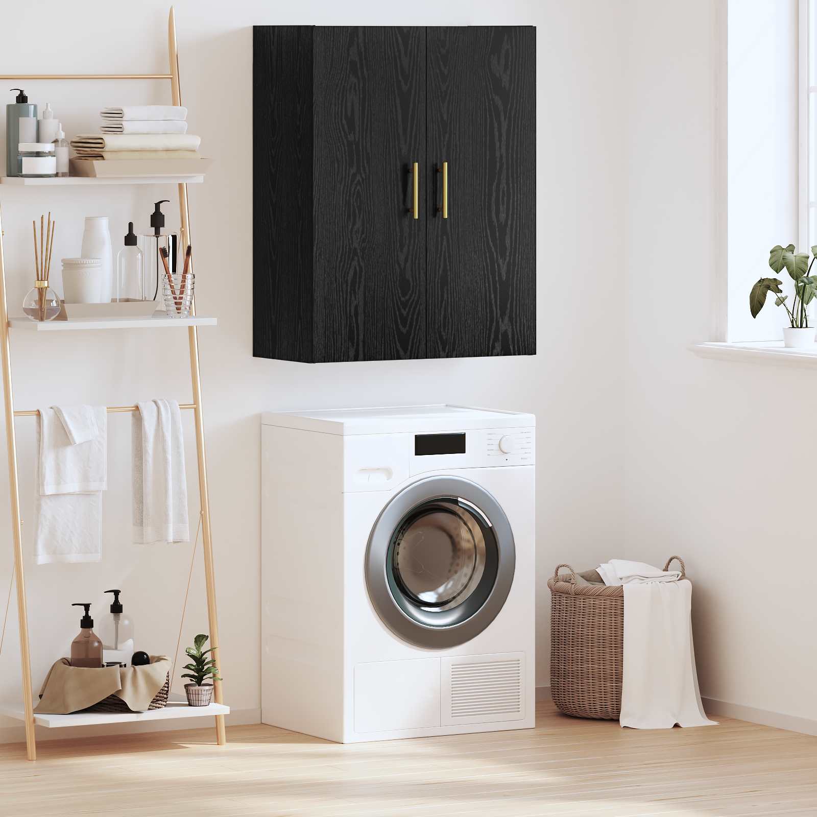 Meuble mural Chêne noir 69,5 x 34 x 90 cm Bois d'ingénierie - XIOS