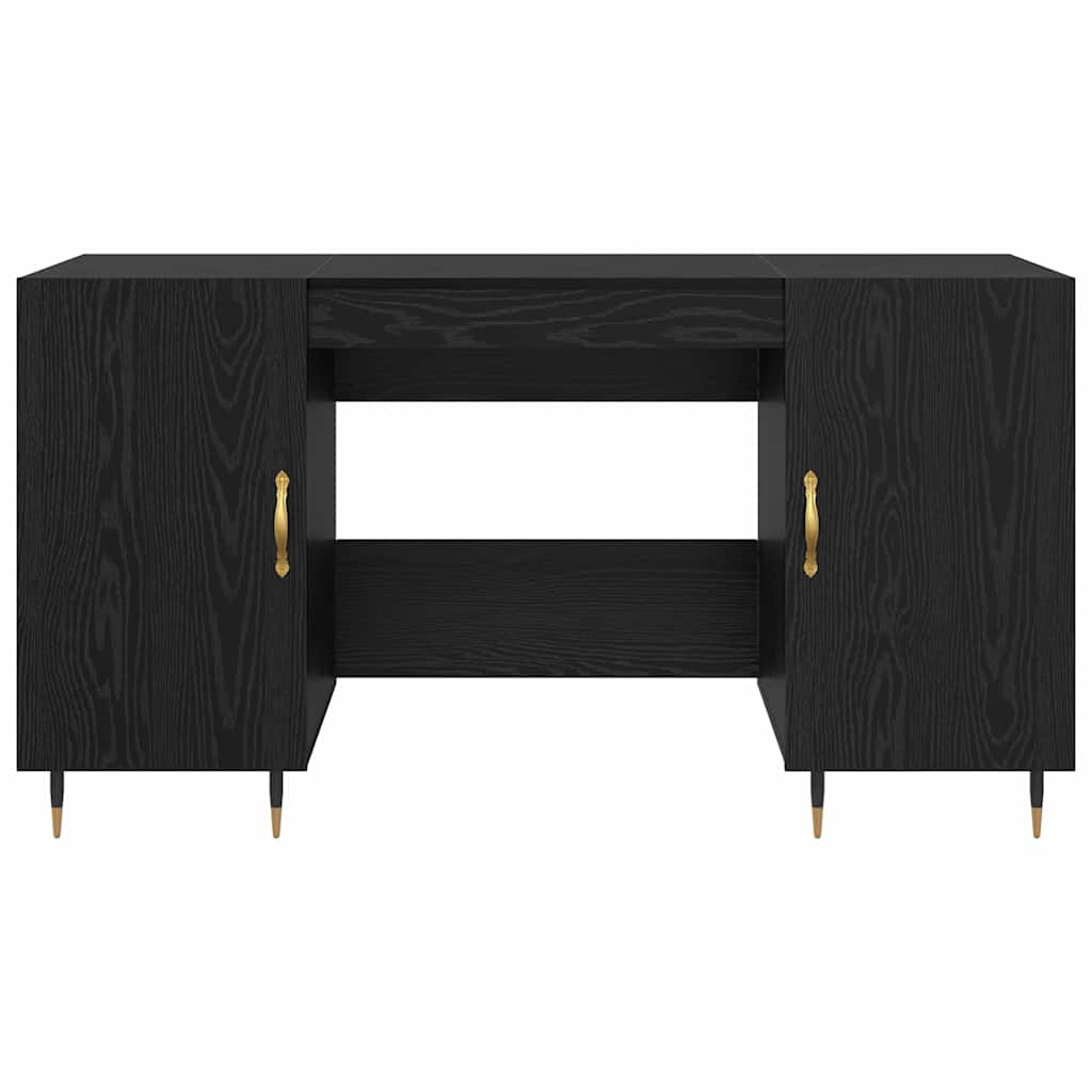 Bureau avec porte Chêne noir 140 x 50 x 75 cm Bois d'ingénierie - XIOS