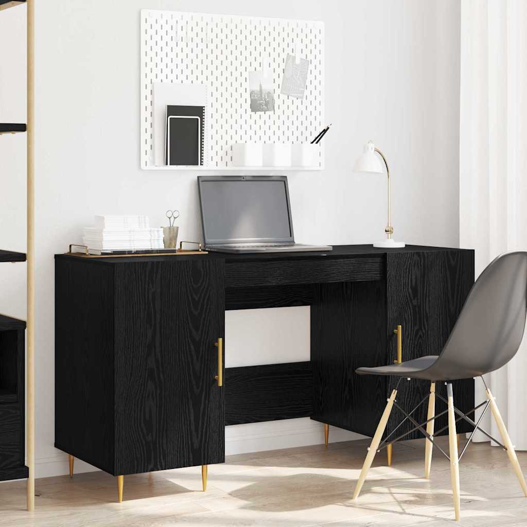 Bureau avec porte Chêne noir 140 x 50 x 75 cm Bois d'ingénierie - XIOS