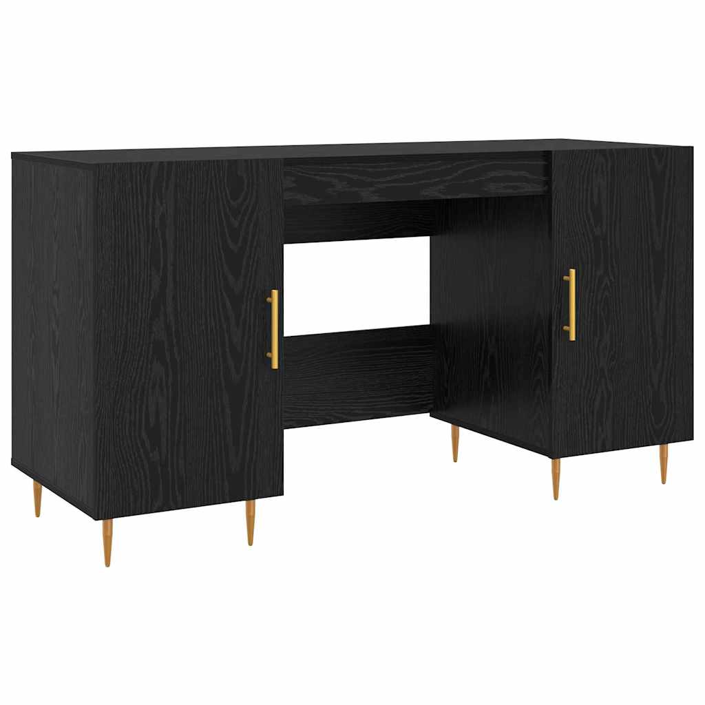 Bureau avec porte Chêne noir 140 x 50 x 75 cm Bois d'ingénierie - XIOS