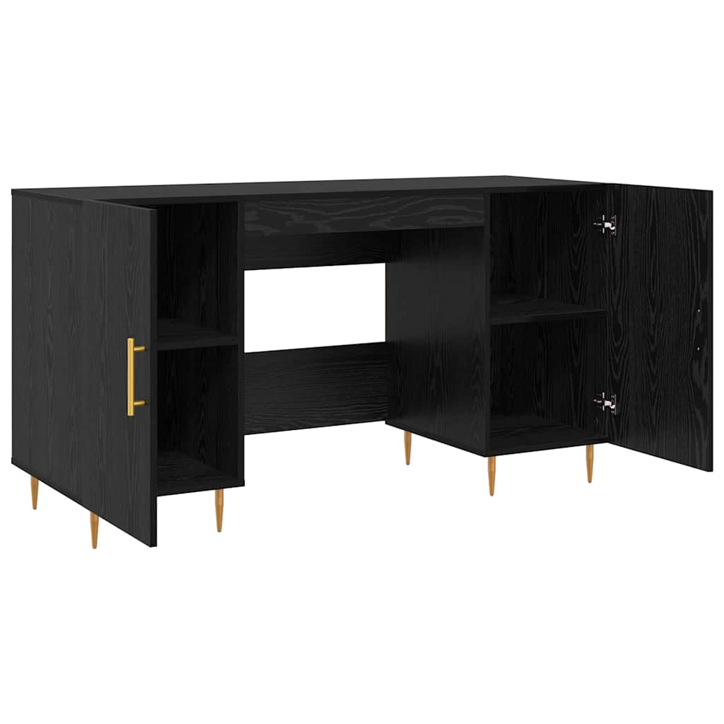 Bureau avec porte Chêne noir 140 x 50 x 75 cm Bois d'ingénierie - XIOS