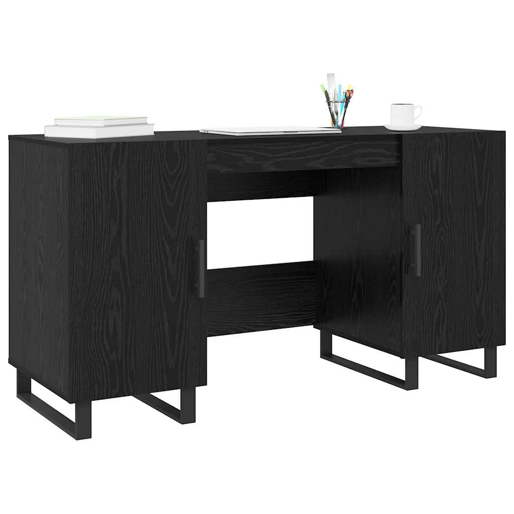 Bureau avec porte Chêne noir 140 x 50 x 75 cm Bois d'ingénierie - XIOS