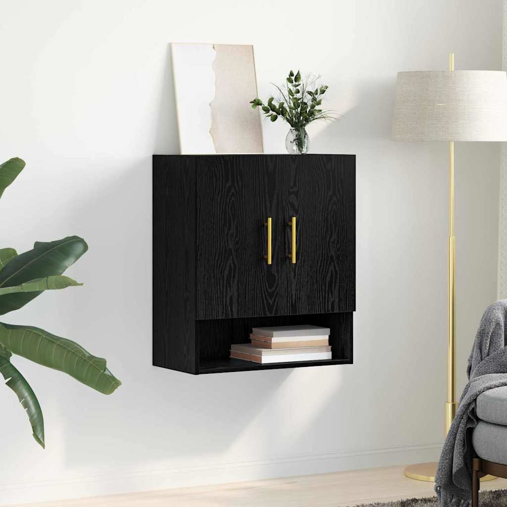 Meuble mural Chêne noir 60 x 31 x 70 cm Bois d'ingénierie